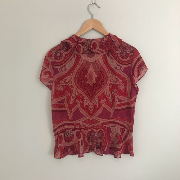 NWT Victoria’s Secret Red Paisley Sheer Blouse! - Picture 5 of 7